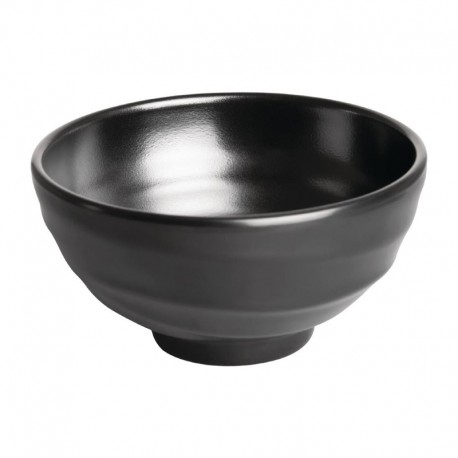 Kristallon Fusion melamine rijstkommen zwart 11,4cm (6 stuks)