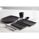 Kristallon Fusion melamine theebekers zwart 20cl (6 stuks)