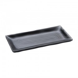 Kristallon Fusion rechthoekige melamine schalen zwart 10,2cm (6 stuks)