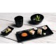 Kristallon Fusion rechthoekige melamine schalen zwart 10,2cm (6 stuks)