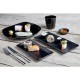 Kristallon Fusion rechthoekige melamine schalen zwart 10,2cm (6 stuks)
