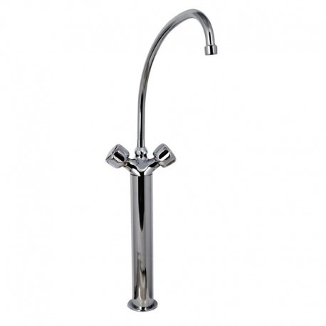 Heavy duty monobloc mengkraan met draaiknoppen, 20cm kolom en 30cm kraan