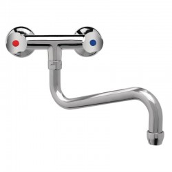 Heavy duty duobloc mengkraan met draaiknoppen en lage uitloop van 25cm