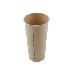 Bamboe karton/PLA milkshakebeker 22oz/660ml/90mm Ø