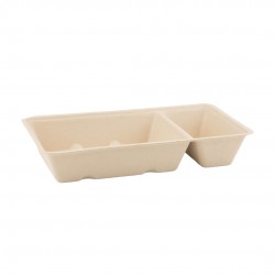 Suikerriet snackbakje A20 (A14+1) bruin 12 x 50 (600 stuks)