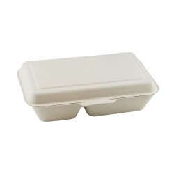 Suikerriet menubox 24x16x6cm/1000ml bruin 2-vaks 10 x 50 (500 stuks)