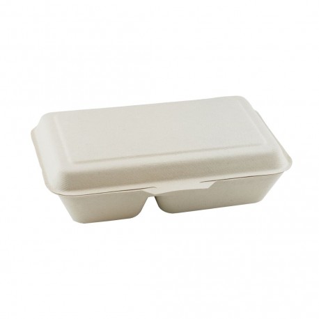 Suikerriet menubox 24x16x6cm/1000ml bruin 2-vaks 10 x 50 (500 stuks)