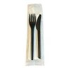 CPLA bestekset zwart mes/vork/servet 2-ply 250 stuks