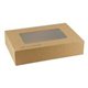Kraft cateringdoos met PLA venster 36x25x8cm 5x10 (50 stuks)
