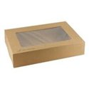 Kraft cateringdoos met PLA venster 46x32x8cm 5x10 (50 stuks)