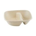 Suikerriet bowl rechthoek 900ml/19,5x17x5cm 2-vaks 4x100 (400 stuks)