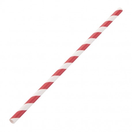 Fiesta Green biologisch afbreekbare papieren rietjes rood-wit gestreept (250 stuks)