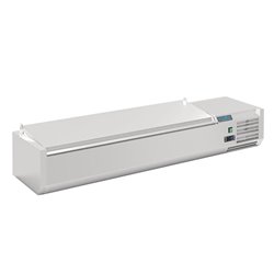 Polar G-serie opzetkoelvitrine met deksel 6x GN 1/4