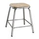 Bolero lage gegalvaniseerde stalen kruk met houten zitting (4 stuks)