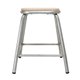Bolero lage gegalvaniseerde stalen kruk met houten zitting (4 stuks)