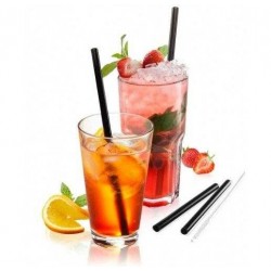 Bamboe Vezel Shakes en Smoothies zwart 23cm ø8mm 200 stuks