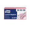 Servetten Tork 509359 1-laags 32x32cm rood/wit geblokt 400st. 1/4 vouw
