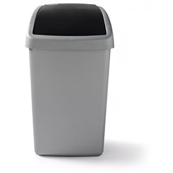 Afvalbak met Swing deksel 50 liter - grijs, zwart