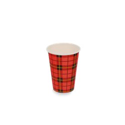 Kartonnen koffiebeker 180cc 7.5oz Schotse ruit scotty - Doos: 2.500 stuks