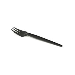 CPLA snackvork met snijrand 13cm zwart 1000 stuks - re-usable