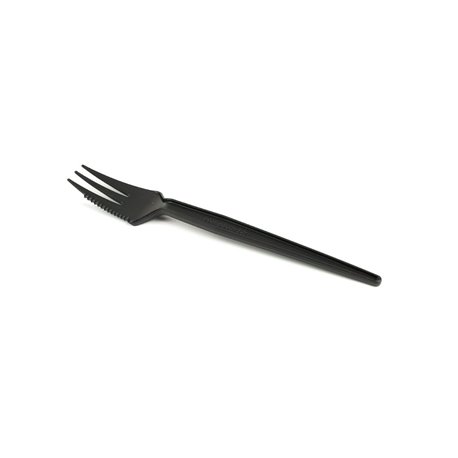CPLA snackvork met snijrand 13cm zwart 1000 stuks - re-usable