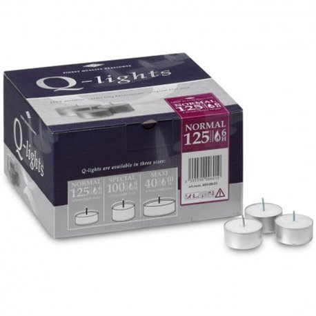 Q-Lights normal theelichten 6-uurs Ø 39 x 18 mm (ds 125st.)
