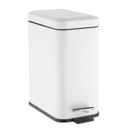 Slanke Pedaalemmer Wit 5L - Compacte Washroom Prullenbak met Softclose