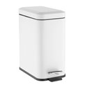 Slanke Pedaalemmer Wit 5L - Compacte Washroom Prullenbak met Softclose