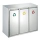 Recycling Afvalbak 3 x 15 Liter – Mat RVS (wandmontage geschikt)