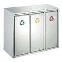 Recycling Afvalbak 3 x 15 Liter – Mat RVS (wandmontage geschikt)