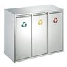 Recycling Afvalbak 3 x 15 Liter – Mat RVS (wandmontage geschikt)