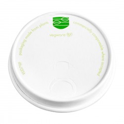 Vegware 79-Serie composteerbare koffiebeker deksels – 1000 stuks, wit