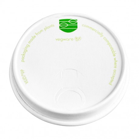 Vegware 79-Serie composteerbare koffiebeker deksels – 1000 stuks, wit
