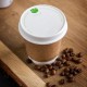 Vegware 79-Serie composteerbare koffiebeker deksels – 1000 stuks, wit