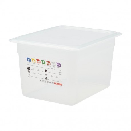 Cambro Safetrak IML Voedselopslagbak GN 1/2, 200mm - Polypropyleen, Helder