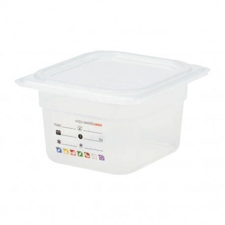 Cambro Safetrak IML Polypropyleen Voedselbewaarbak 1/6 GN 100 mm - Helder