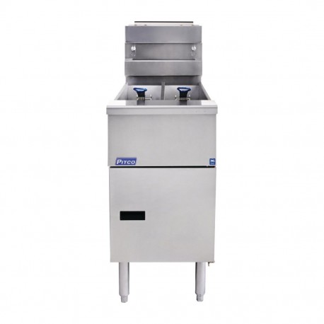 Pitco Solstice SG14TS – Vrijstaande LPG Gasfriteuse RVS Zilver