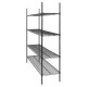 Nisbets Essentials epoxy gecoate draadstelling zwart met 4 legborden 1830x1820x460mm