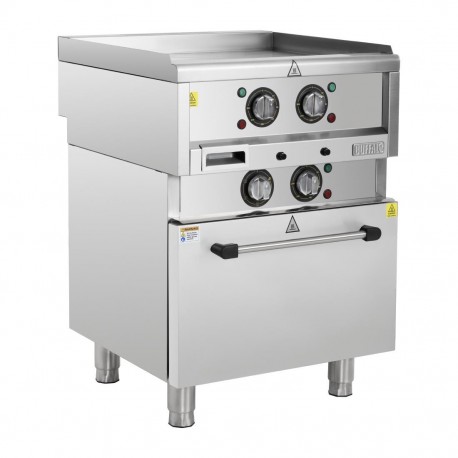 Buffalo 600 Serie Vrijstaande Elektrische Bakplaat met Heteluchtoven – Zilver