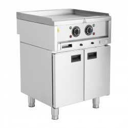 Buffalo 600-Serie Zelfstandige Elektrische Bakplaat 600mm – Gladde Grillplaat Zilver