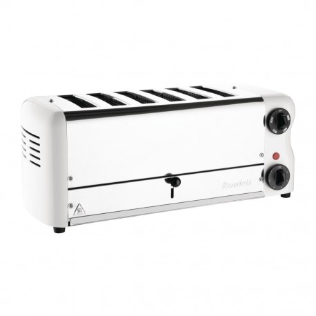 Rowlett Esprit broodrooster 6 sleuven wit - inclusief 2 reserve-elementen en 2 tostihouders