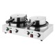 Buffalo Dubbele Ronde Belgische Wafelmaker - RVS Wafelijzer Zilver