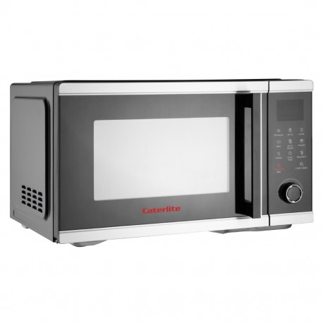Caterlite Airfryer Magnetronoven RVS 26L – Zwarte Convectie Oven met Heteluchtfunctie