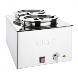 Buffalo bain-marie RVS met 2x 5,2L bakken - Zilver