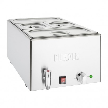 Buffalo Bain Marie met Tapkraan en Bakken - RVS, Zilver, 21L