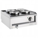 Buffalo 600 Serie 4-Pot Bain Marie RVS Zilver