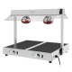 Buffalo food warmer met gantry 2x GN 1/1 – RVS & glas, zilver