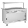 Buffalo mobiele uitgiftewagen met verwarmd bovenblad 4x GN 1/1 - RVS