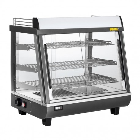 Buffalo Voor- en Achterdeur Verwarmde Vitrine 96L - Grijs