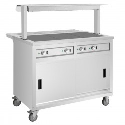 Buffalo mobiele uitgiftewagen met verwarmd blad – 3x GN 1/1